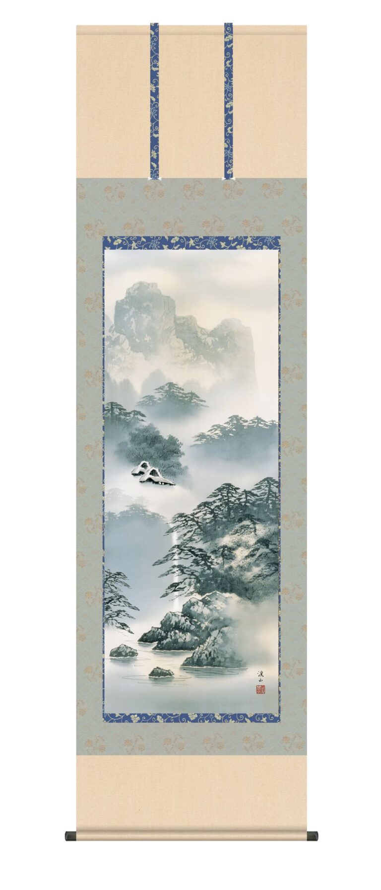 山水画 【掛け軸／掛軸／山水画】紫山憧憬（伊藤 渓山） 山水 年中掛け
