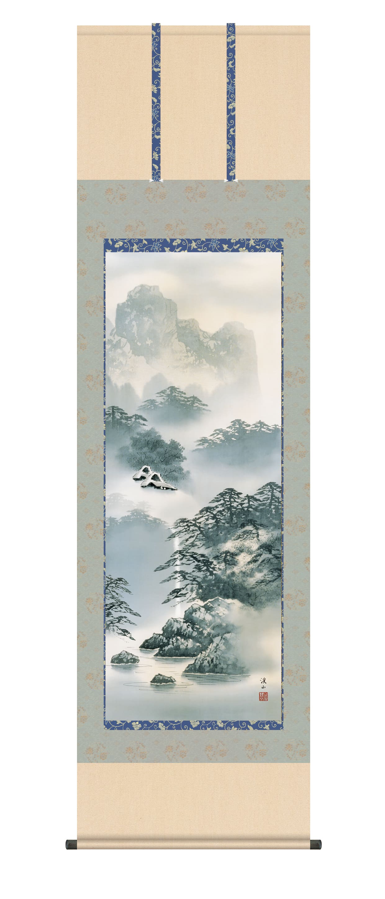 山水画 【掛け軸／掛軸／山水画】紫山憧憬（伊藤 渓山） 山水 年中掛け 商品画像