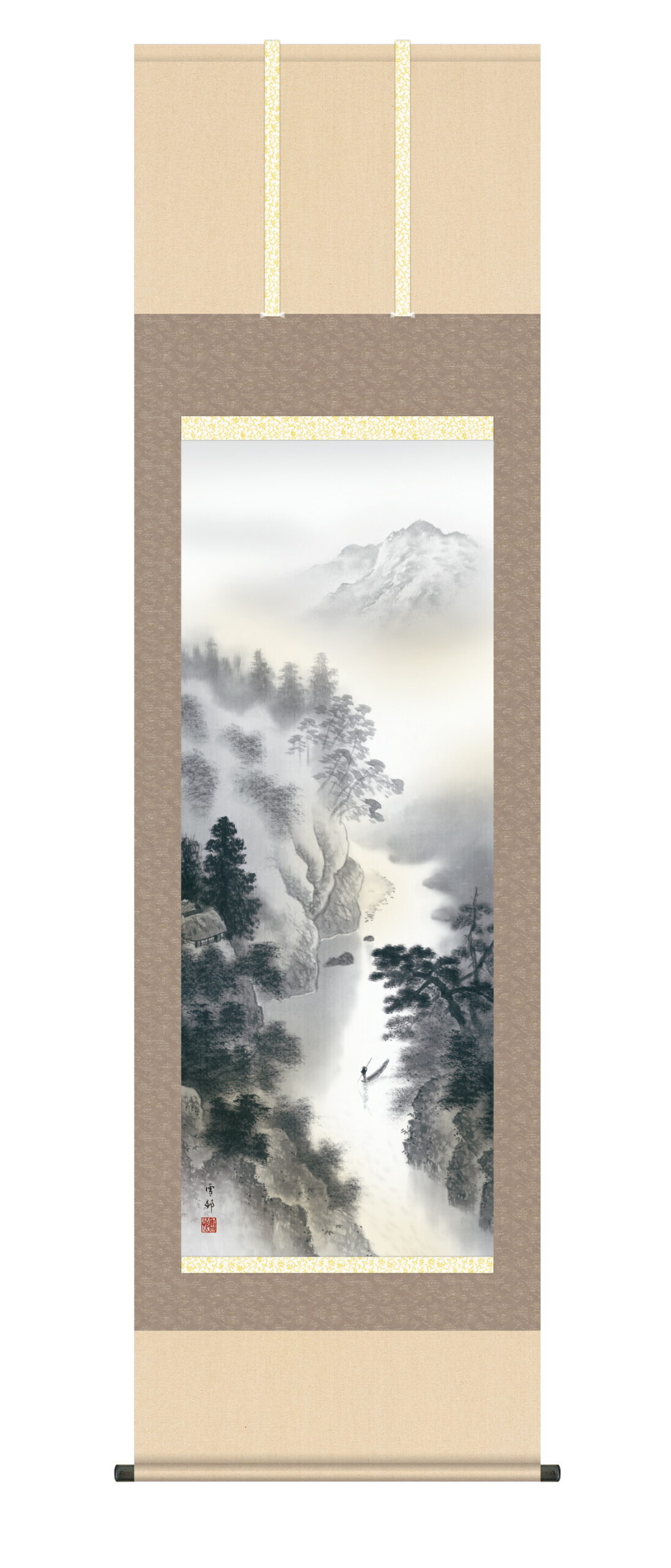 山水画 掛軸／かけじく【山水画】幽山水明（中山 雪邨） 年中掛け 商品画像