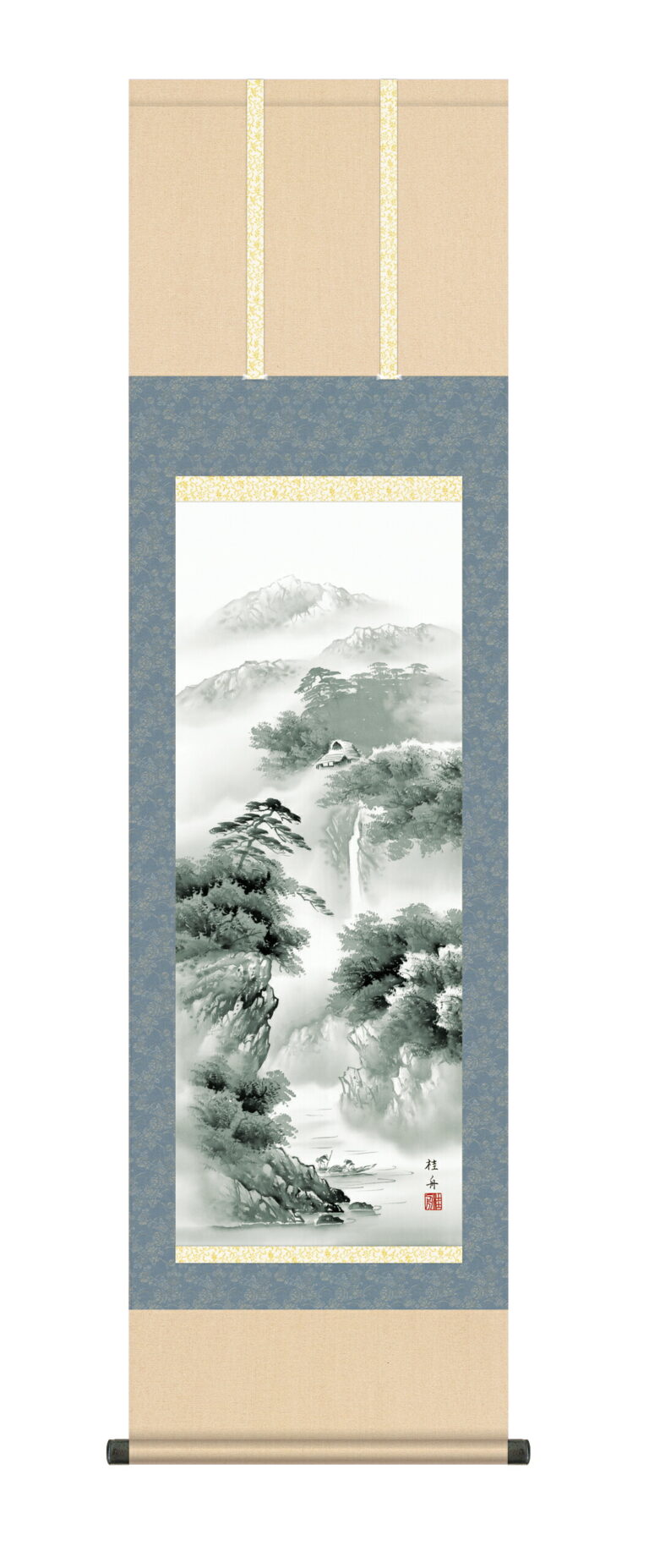 花鳥画 掛け軸 掛軸 尺三164cm蒼山憧憬（長江 桂舟）送料無料 代引手数料無料