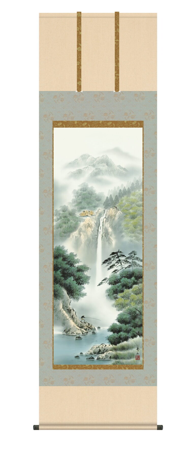 山水画 掛軸【山水】幽山渓谷（鈴村 秀山）