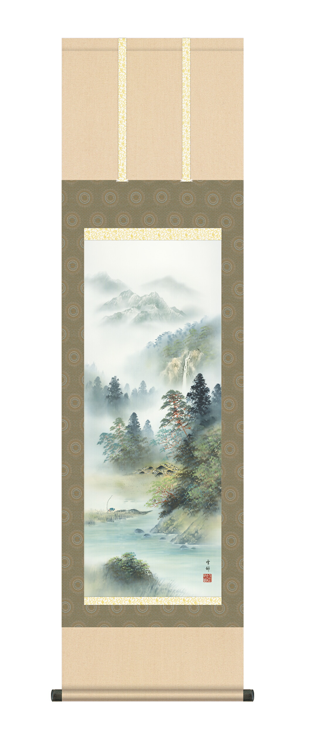 山水画 掛け軸 掛軸 【尺三幅】深緑涼風(中山雪邨) 商品画像