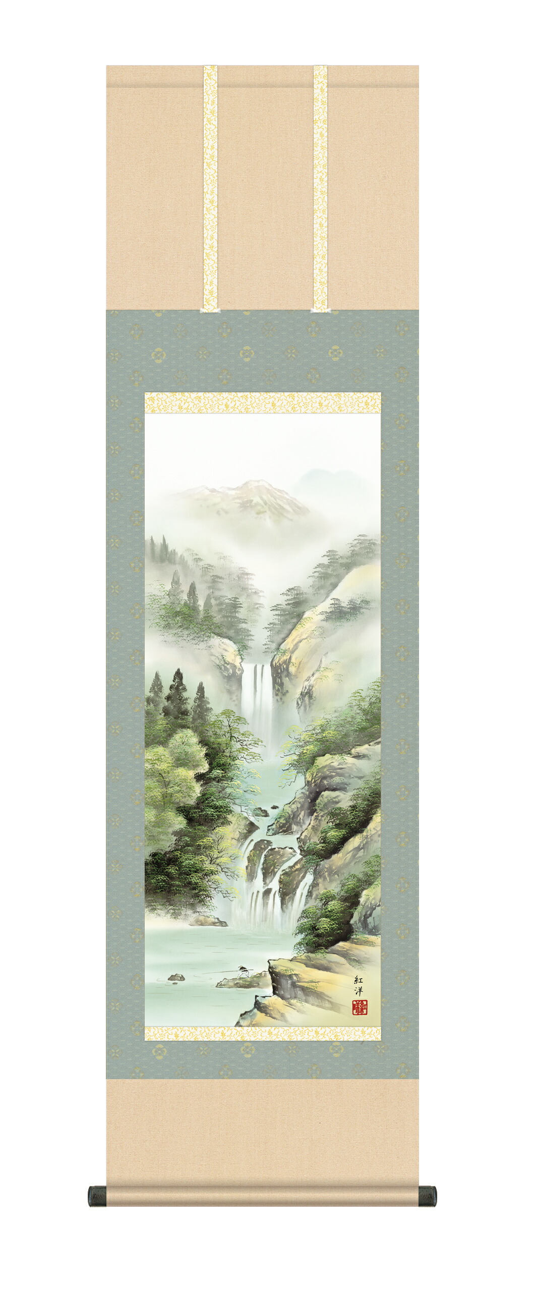 山水画 掛軸【山水】秀麗冽瀑（田口 紅洋） 商品画像