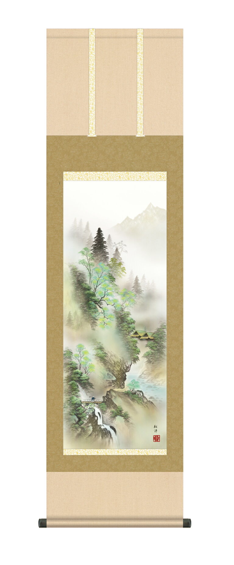 山水画 掛軸【山水】山河水明（田口 紅洋）