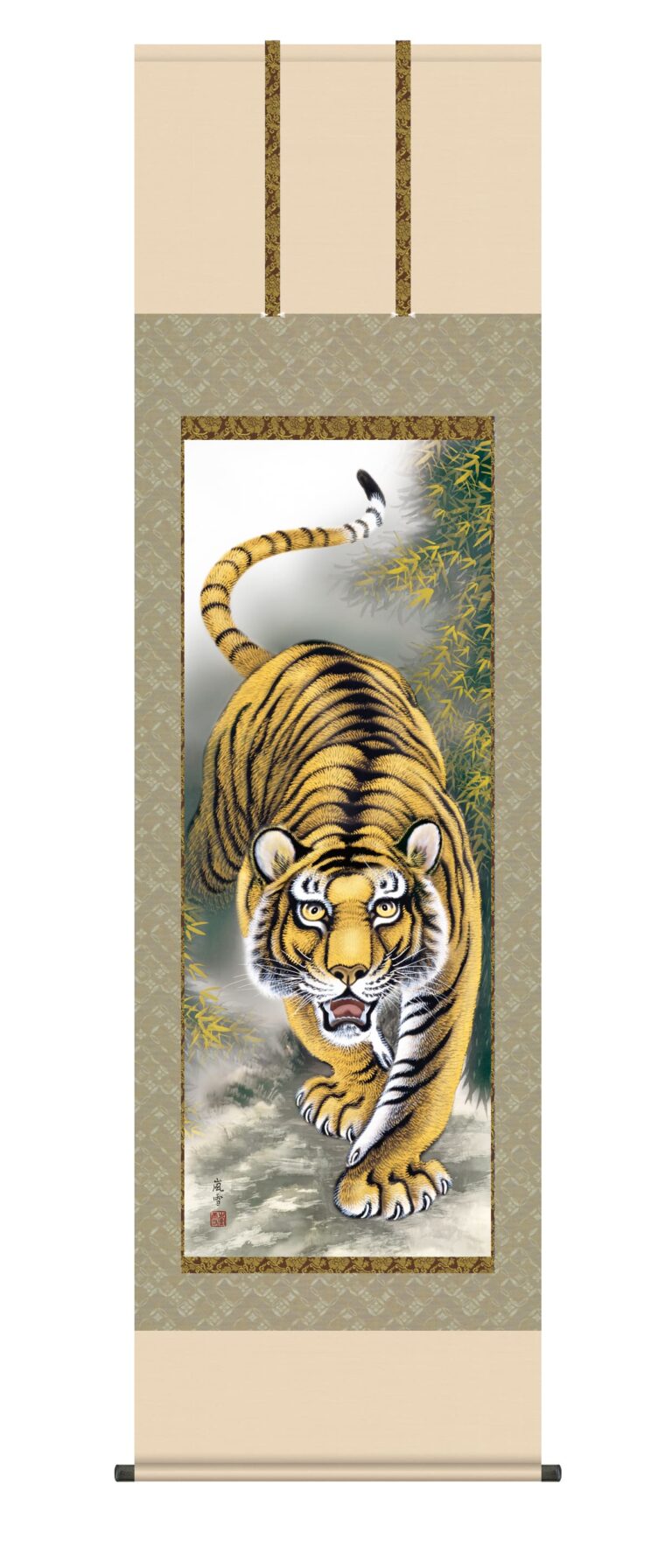 虎・龍 掛軸【虎】 猛虎（濱田 嵐雪） トラ 開運縁起 厄除け