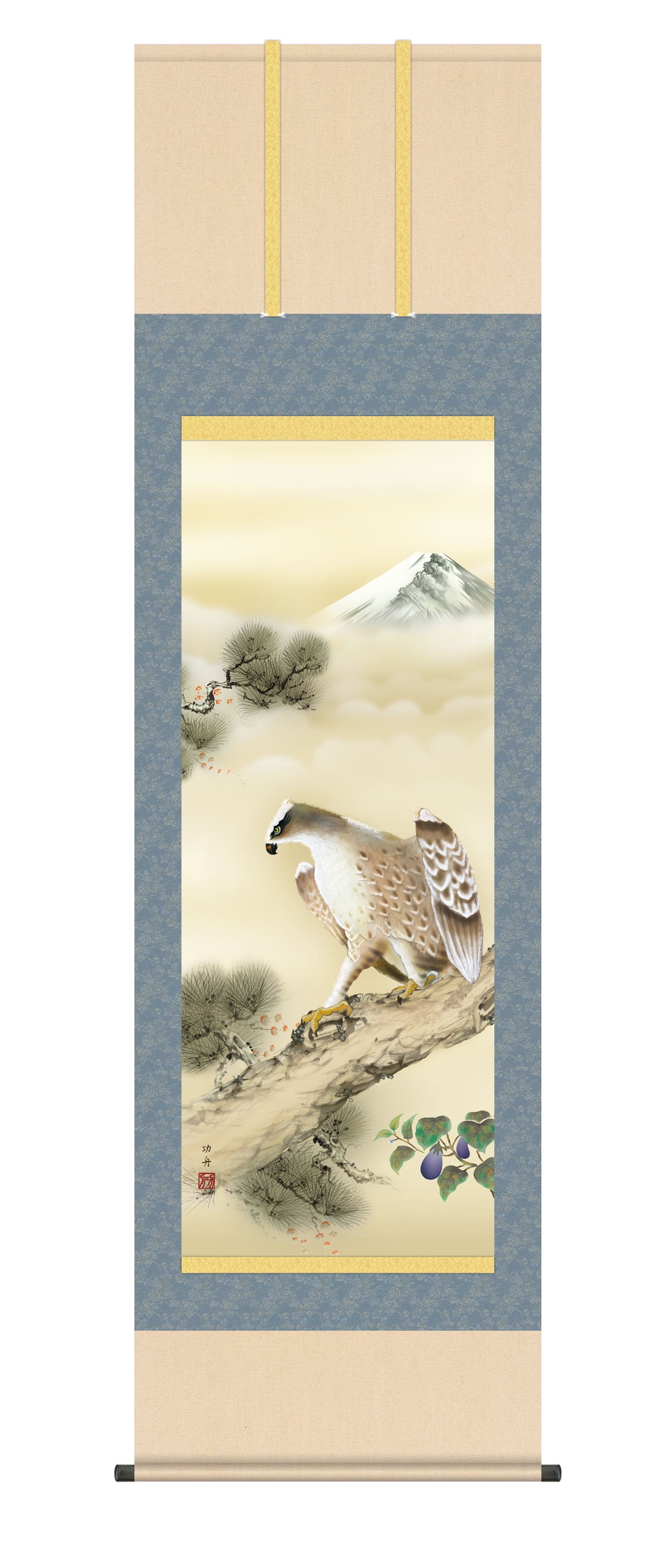 富士山 掛軸一富士二鷹三茄子（瀬田 功舟） 開運 初夢 富士 鷹 茄子 商品画像