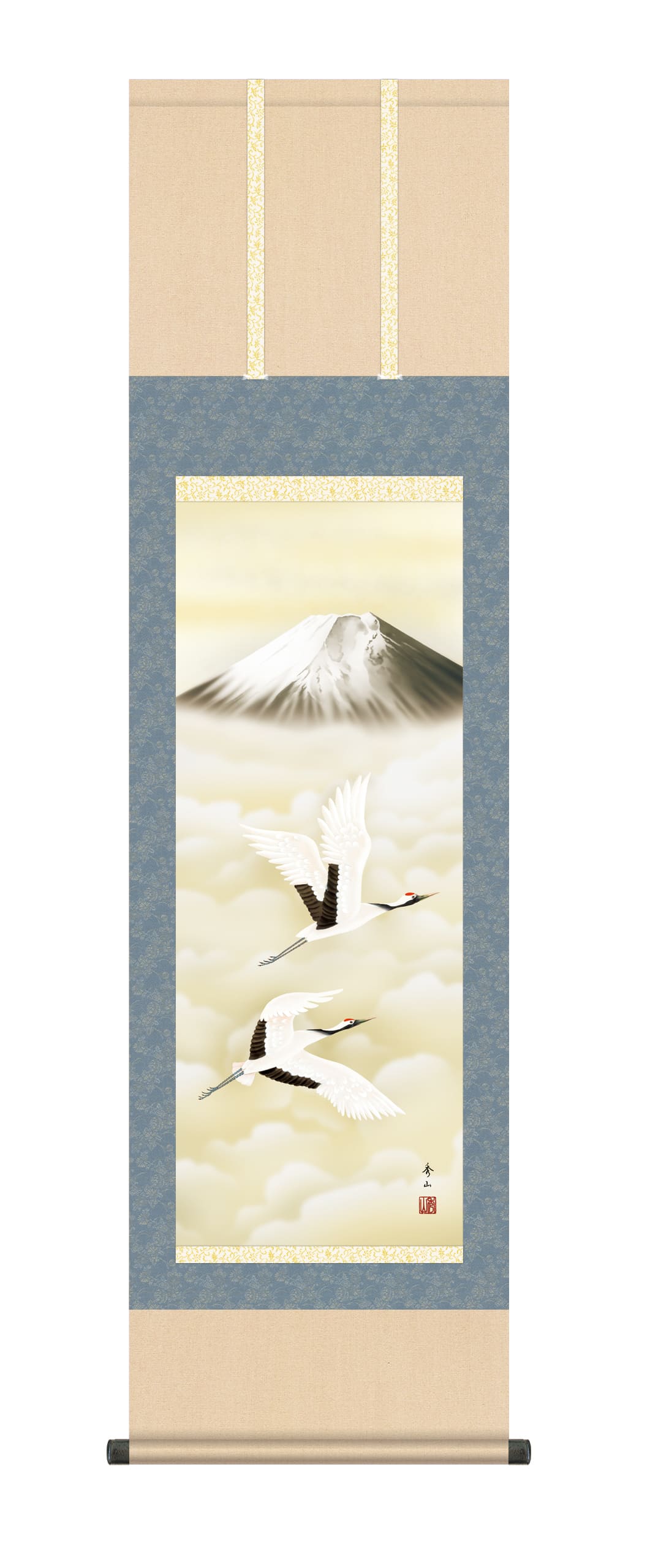 鶴亀 掛け軸(掛軸)【尺三幅】霊峰飛鶴（鈴村 秀山） 商品画像