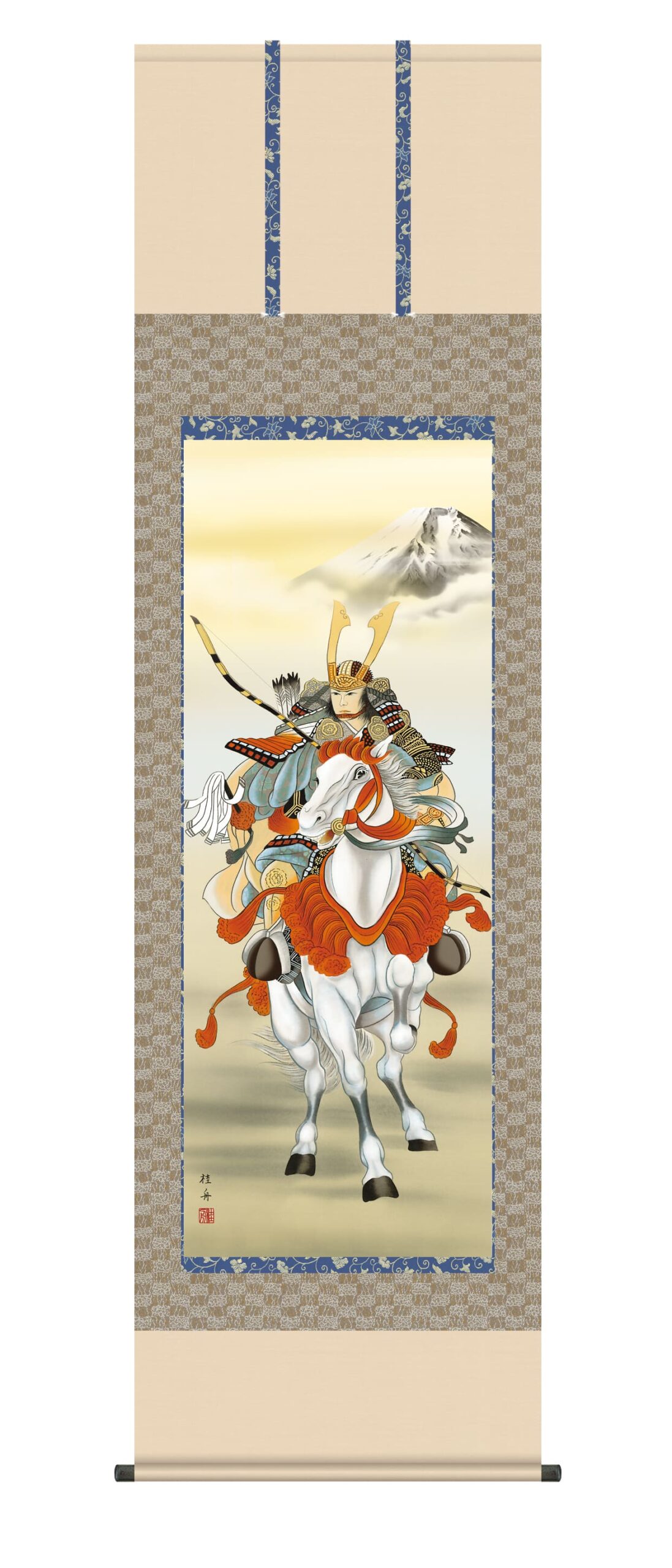 端午の節句 掛軸【武者・節句】白馬武者（長江 桂舟） 端午の節句 武者 商品画像
