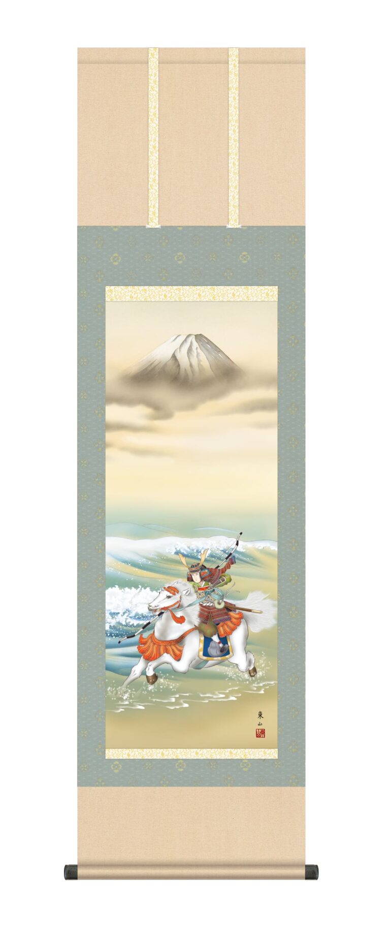 端午の節句 掛軸【武者・節句】【尺三】白馬武者（榎本 東山） 端午の節句 男の子 吉祥軸 初節句