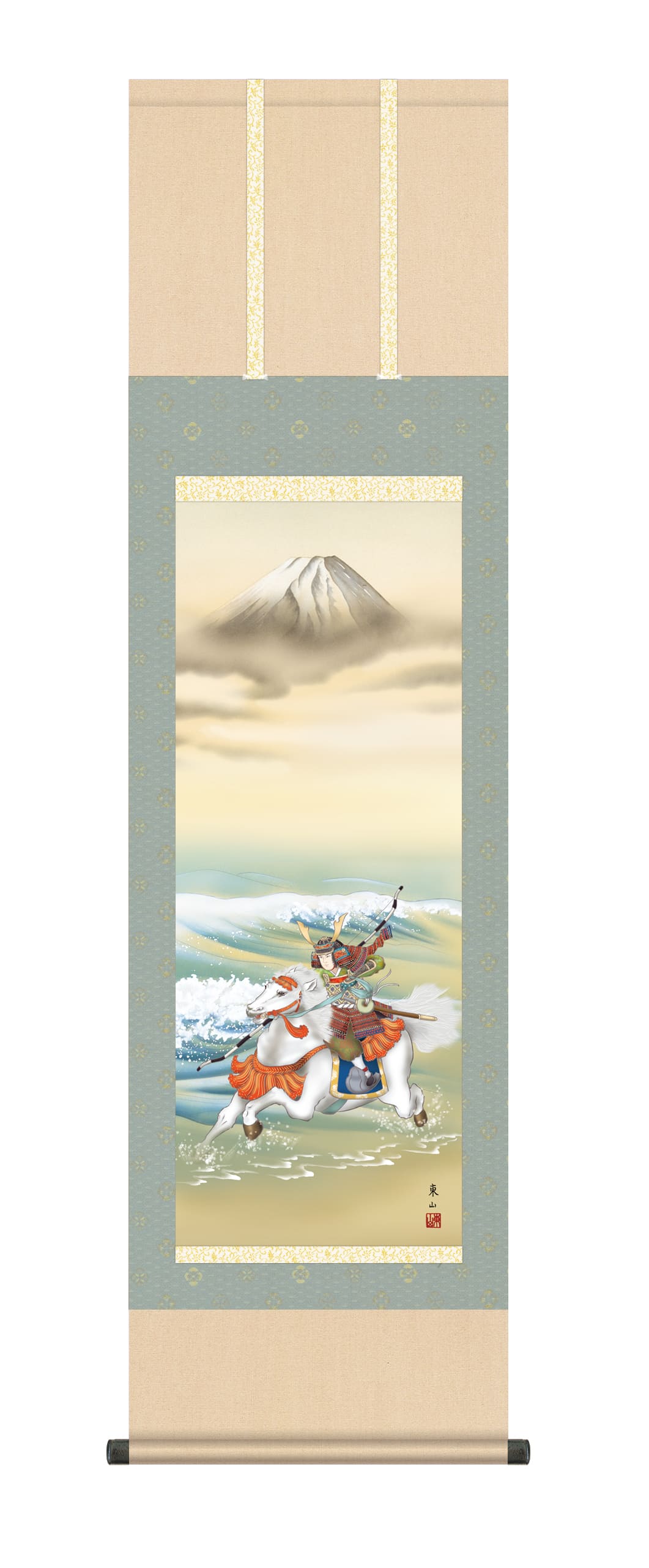 端午の節句 掛軸【武者・節句】【尺三】白馬武者（榎本 東山） 端午の節句 男の子 吉祥軸 初節句 商品画像
