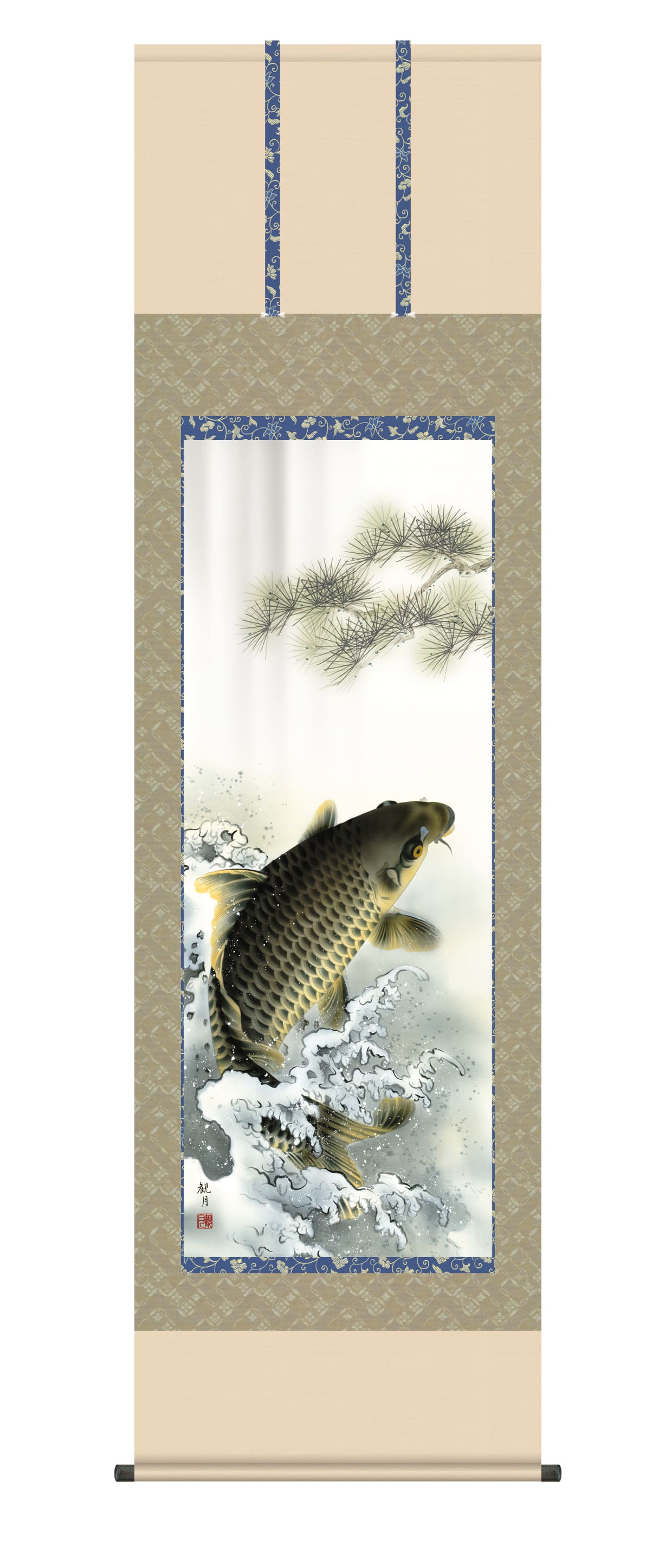 鯉・夫婦鯉 掛軸【鯉】大昇鯉（森山 観月） 端午の節句 出世栄達 鯉 商品画像