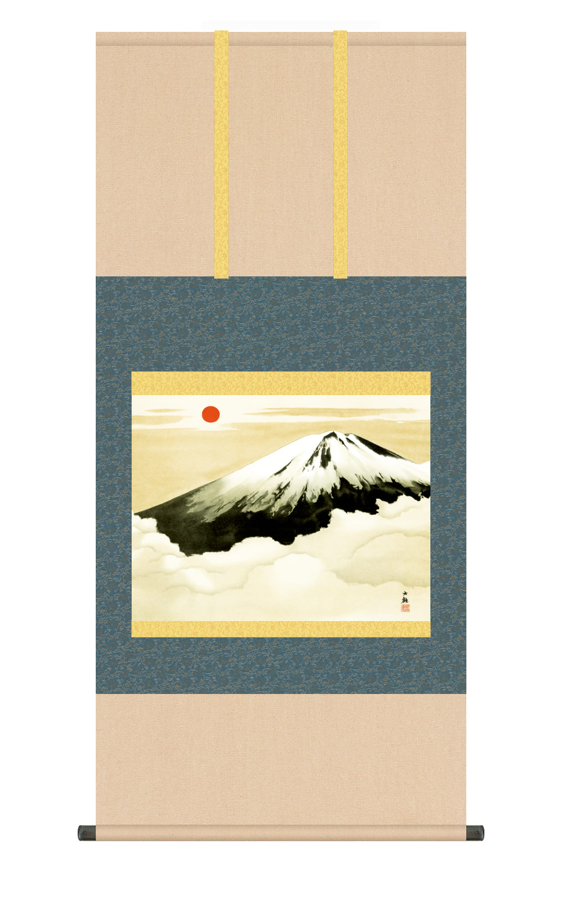 富士山 掛け軸(掛軸)【尺五】 霊峰不二（横山大観）【複製】 名画 複製 日本製 富士山 商品画像
