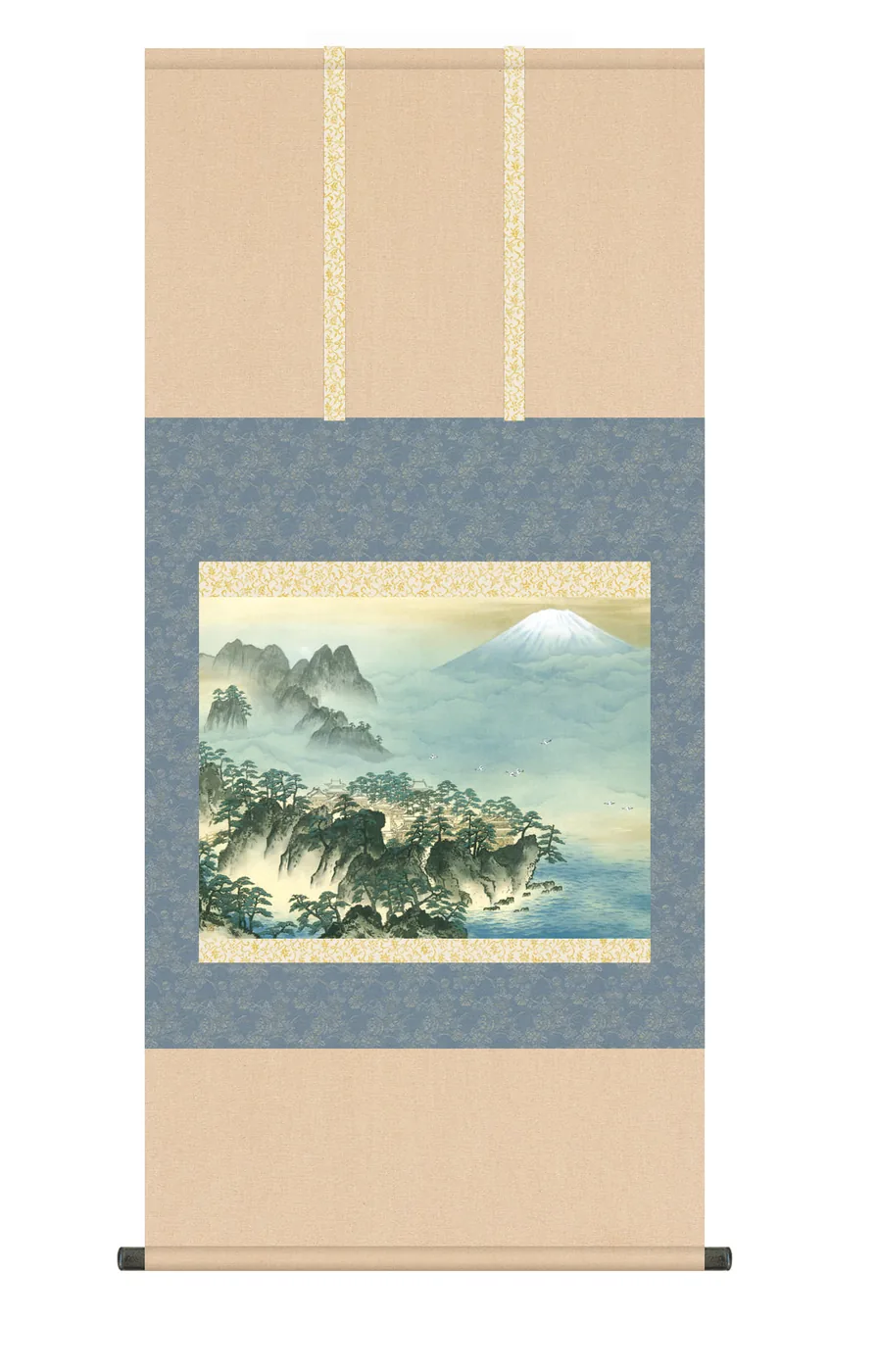 達磨・蓬莱山 掛け軸(掛軸)【尺五】 蓬莱山（横山大観）【複製】 名画 複製 日本製 ほうらい山 商品画像