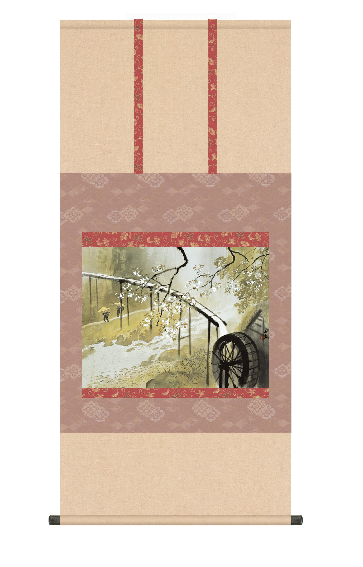 山水画 掛け軸(掛軸)【尺五】 暮春の雨（ぼしゅんのあめ）（川合玉堂）【複製】 名画 複製 日本製 川合… 商品画像