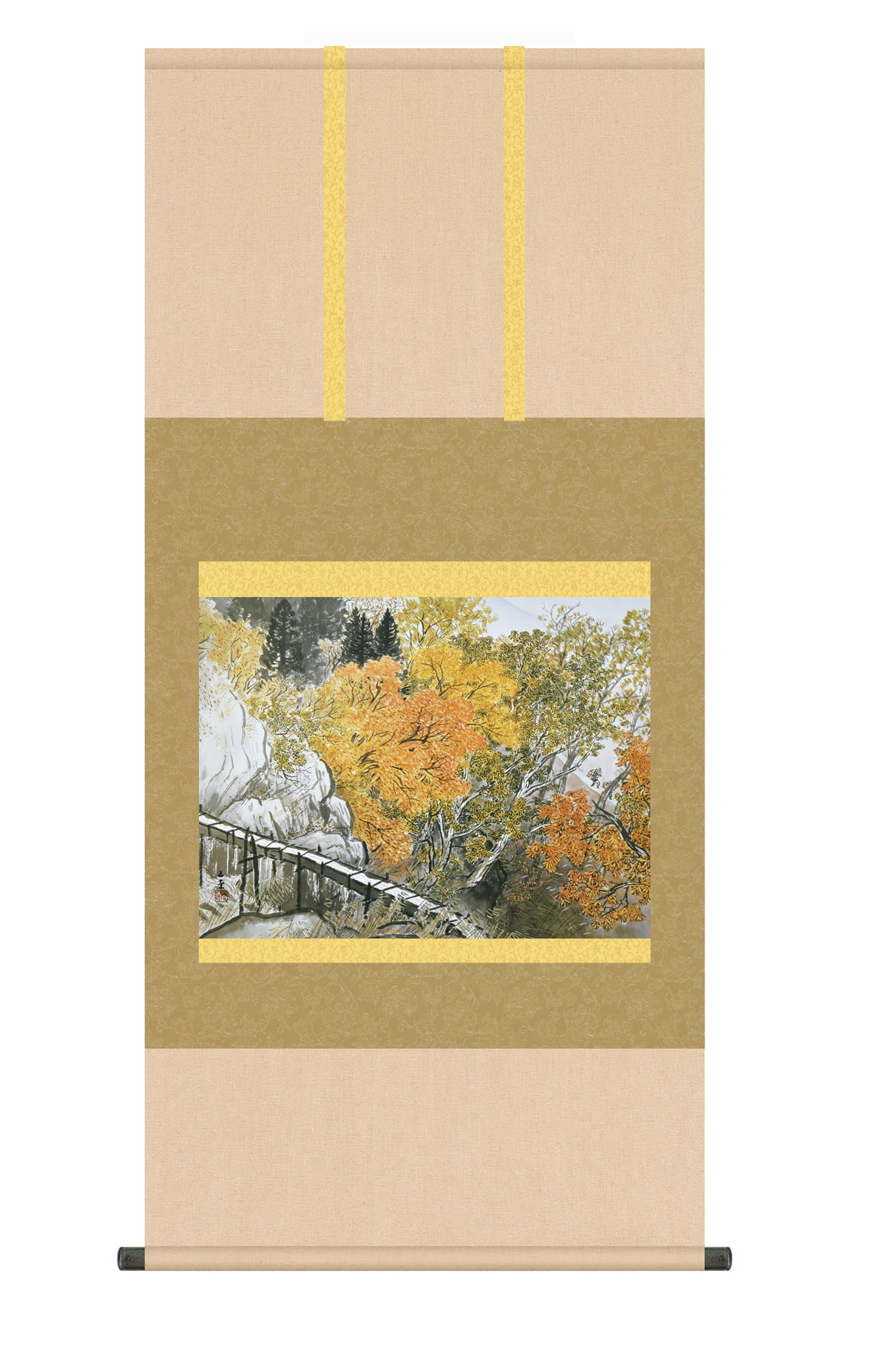 山水画 掛け軸(掛軸)【尺五】 樵径深秋（しょうけいしんしゅう）（川合玉堂）【複製】 名画 複製 日本製… 商品画像