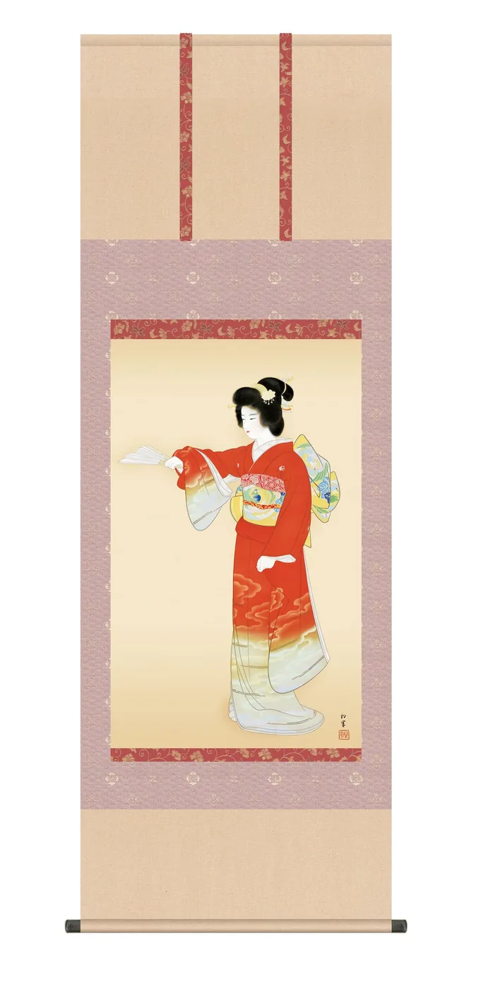 その他 掛け軸(掛軸)【尺五】 序の舞（じょのまい）（上村松園）【複製】 名画 複製 日本製 上村 松園…