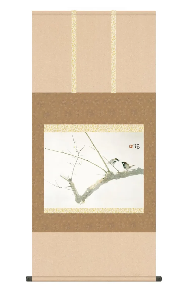 その他 掛け軸(掛軸)【尺五】 梅園（うめぞの）（竹内栖鳳）【複製】 名画 複製 日本製 竹内 栖鳳 夫…