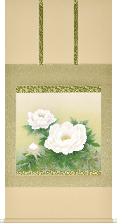 花鳥画 掛け軸 牡丹(鈴木優莉) 夏掛け 初夏 牡丹 おもてなし 商品画像