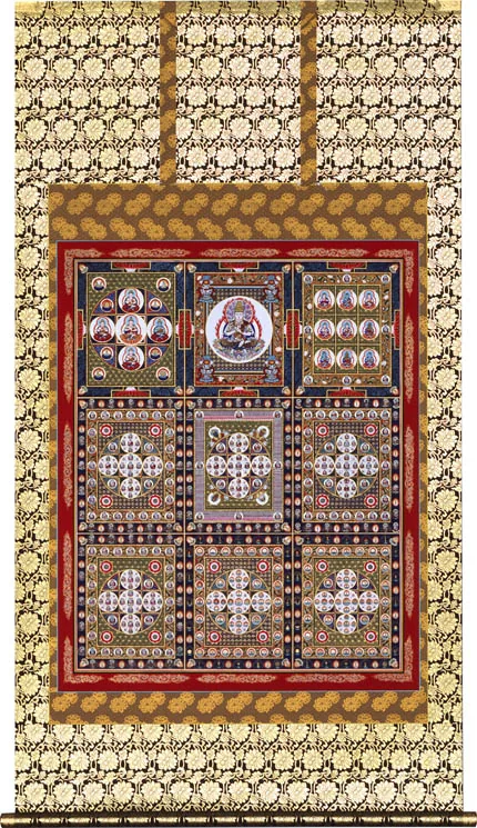 仏用その他 掛軸 両界曼荼羅（松井 翔雲） 桐箱収納 金剛界（西・果） 胎蔵界（東・因） 肉筆
