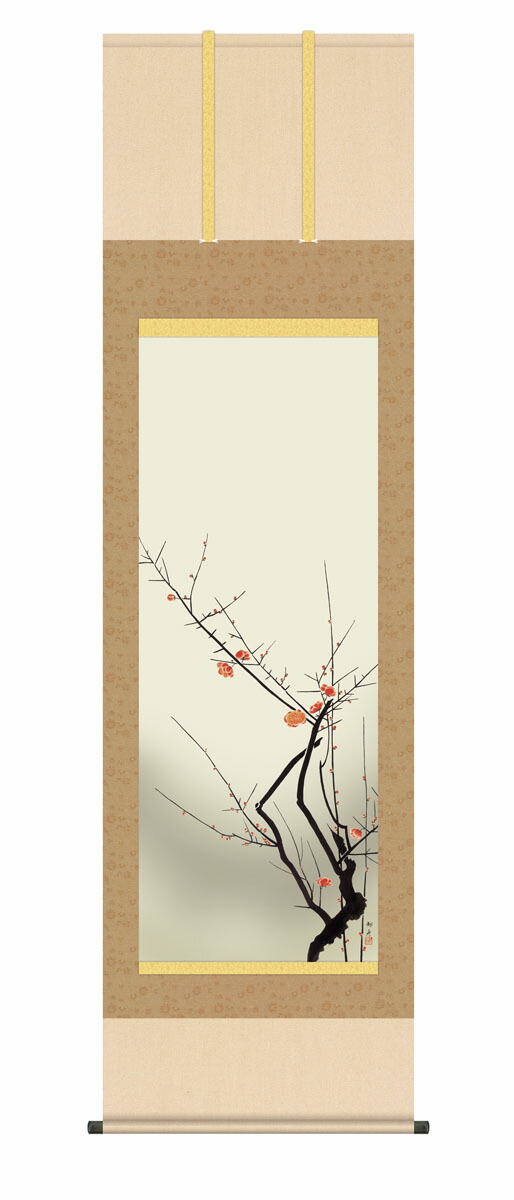 花鳥画 掛け軸【尺五】 紅梅（速水御舟）【複製】床の間 モダン 巨匠 名作 和室 掛物 名画 複製画 日… 商品画像