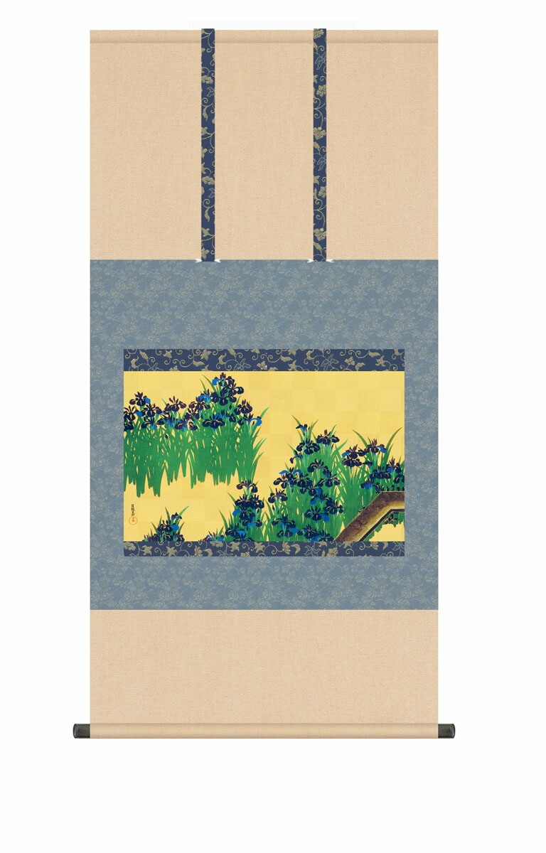 花鳥画 掛け軸【尺五】 八ツ橋図屏風（尾形光琳）【複製】床の間 モダン 巨匠 名作 和室 掛物 名画 複… 商品画像