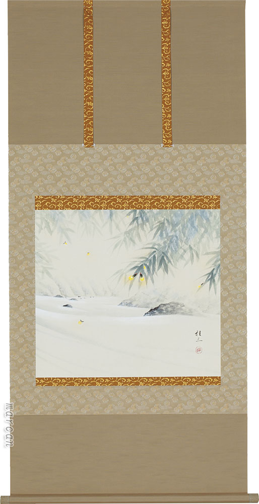 花鳥画 掛け軸 蛍(佐藤 桂三) 夏 風物詩