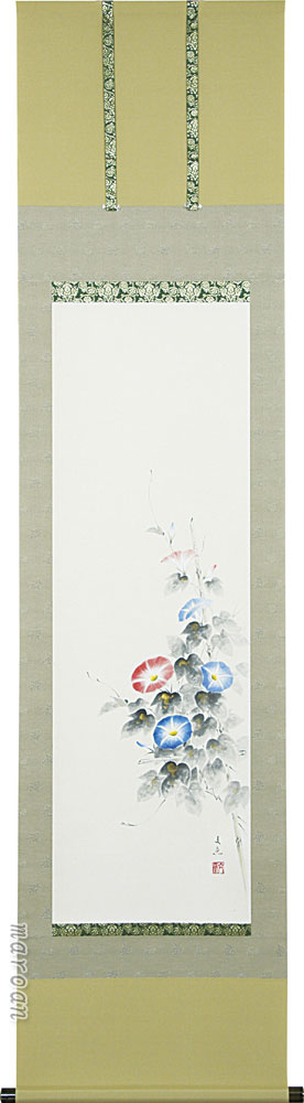 花鳥画 掛軸 朝顔（中谷 文魚）