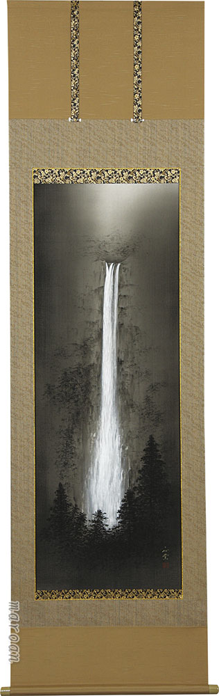 山水画 掛け軸 瀑聲(美濃 正堂)滝・風景画