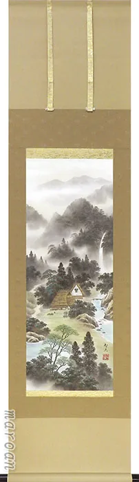開運画 期間限定 厳選お買い得掛け軸掛け軸／掛軸 四神相応山水図（宮崎 智久）
