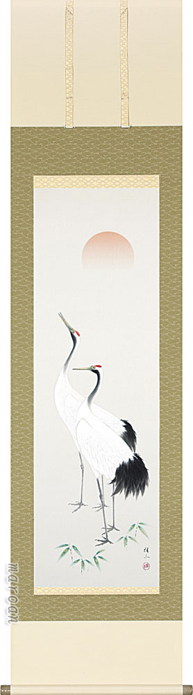 鶴亀 掛け軸 双鶴(佐藤 桂三) 慶祝・健康長寿