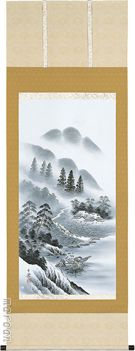 山水画 期間限定 厳選お買い得掛け軸掛け軸／掛軸 開運水墨山水図（古川 知澄）