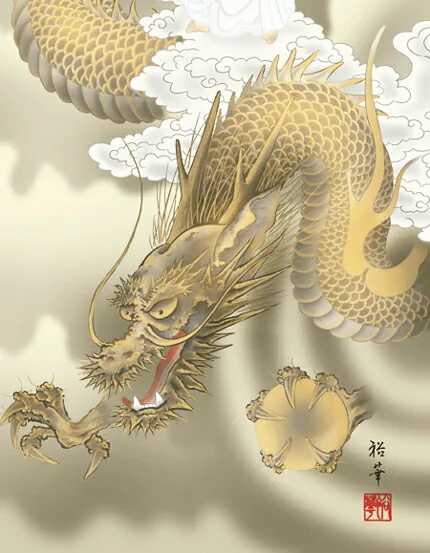 十三佛 掛軸【観音様】龍上観音（北条 裕華）【尺三】 商品画像