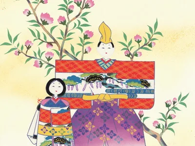 桃の節句・お雛様 掛け軸 掛軸 お雛さま 桃の節句立雛（香山 緑翠）送料無料 代引手数料無料 商品画像