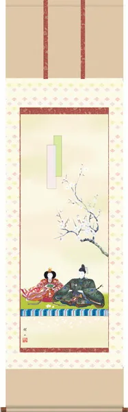 桃の節句・お雛様 掛軸【お雛さま】段飾雛（奥居 佑山） 商品画像