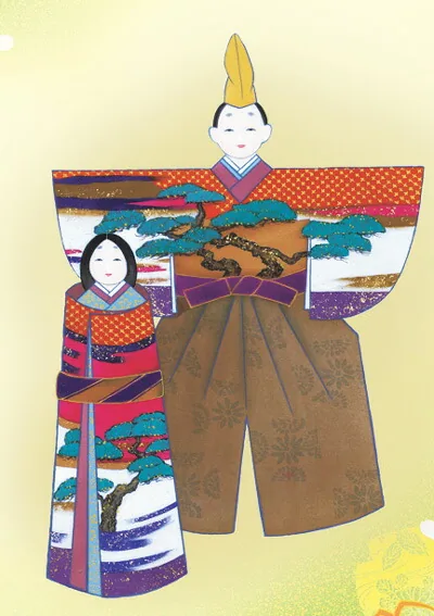 桃の節句・お雛様 掛け軸 掛軸 お雛さま 桃の節句立雛（長江 桂舟）送料無料 代引手数料無料 商品画像