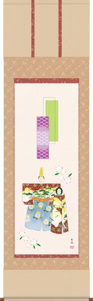 桃の節句・お雛様 掛け軸 掛軸 お雛さま 桃の節句立雛（西尾 香悦）送料無料 代引手数料無料