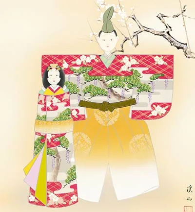 桃の節句・お雛様 掛軸【お雛さま】立雛（伊藤 渓山） 商品画像