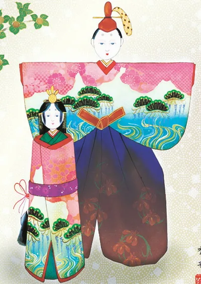 桃の節句・お雛様 掛け軸 掛軸 お雛さま立雛（野川 秀華）送料無料 代引手数料無料 商品画像