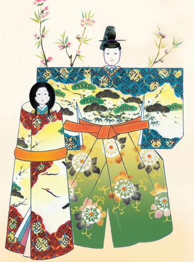 桃の節句・お雛様 掛軸【お雛さま】立雛（西尾 香悦） 商品画像