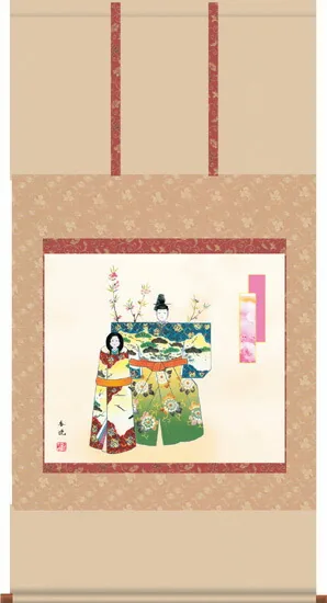 桃の節句・お雛様 掛軸【お雛さま】立雛（西尾 香悦）