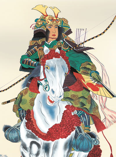 端午の節句 掛軸【武者・節句】白馬武者（高畠 周峰） 商品画像