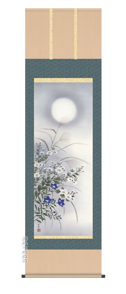 花鳥画 掛軸【四季揃・秋】四季花鳥・月に秋草（近藤 玄洋）
