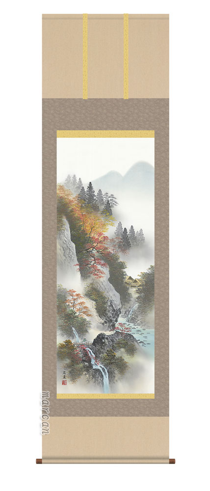 花鳥画 掛軸／かけじく【花鳥画】紅葉色景（田中 広遠）