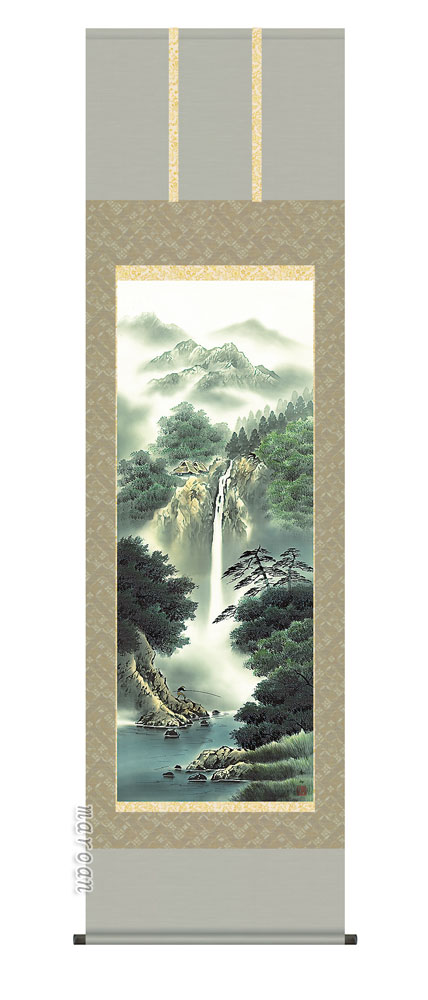 山水画 掛軸【山水】幽山渓谷（鈴村 秀山）
