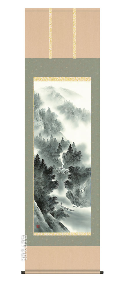 山水画 【掛け軸／掛軸／山水画】悠景彩遷（熊谷 千風）