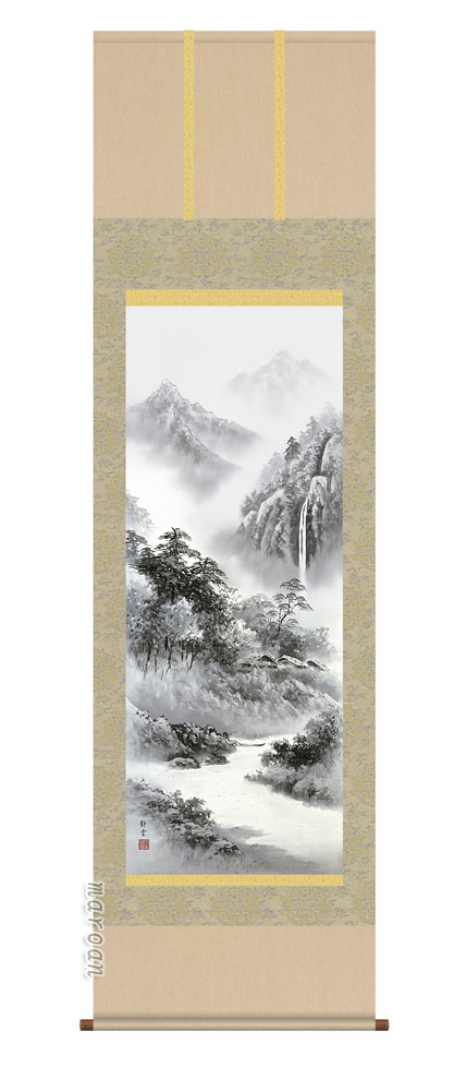 山水画 【掛け軸／掛軸／山水画】紫山憧憬（佐藤 静雲）