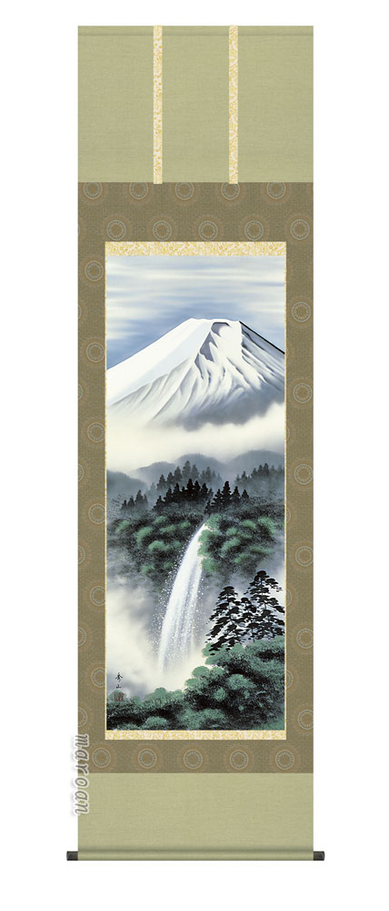 富士山 掛軸【富士/尺五】富士幽谷【鈴村 秀山）