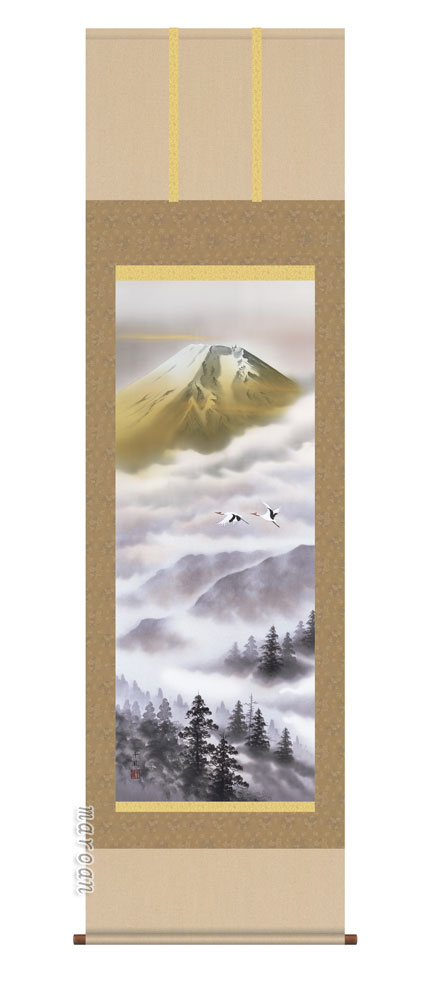 富士山 掛軸【金富士/尺五】金富士飛翔（熊谷 千風）