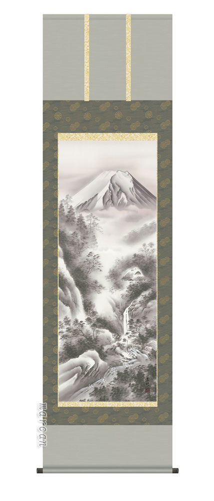 富士山 掛軸【尺五】富士閑寂（井原 蒼竹）