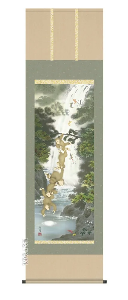 開運画 掛軸【縁起開運】養老月五猿之図（森田 翔輝）